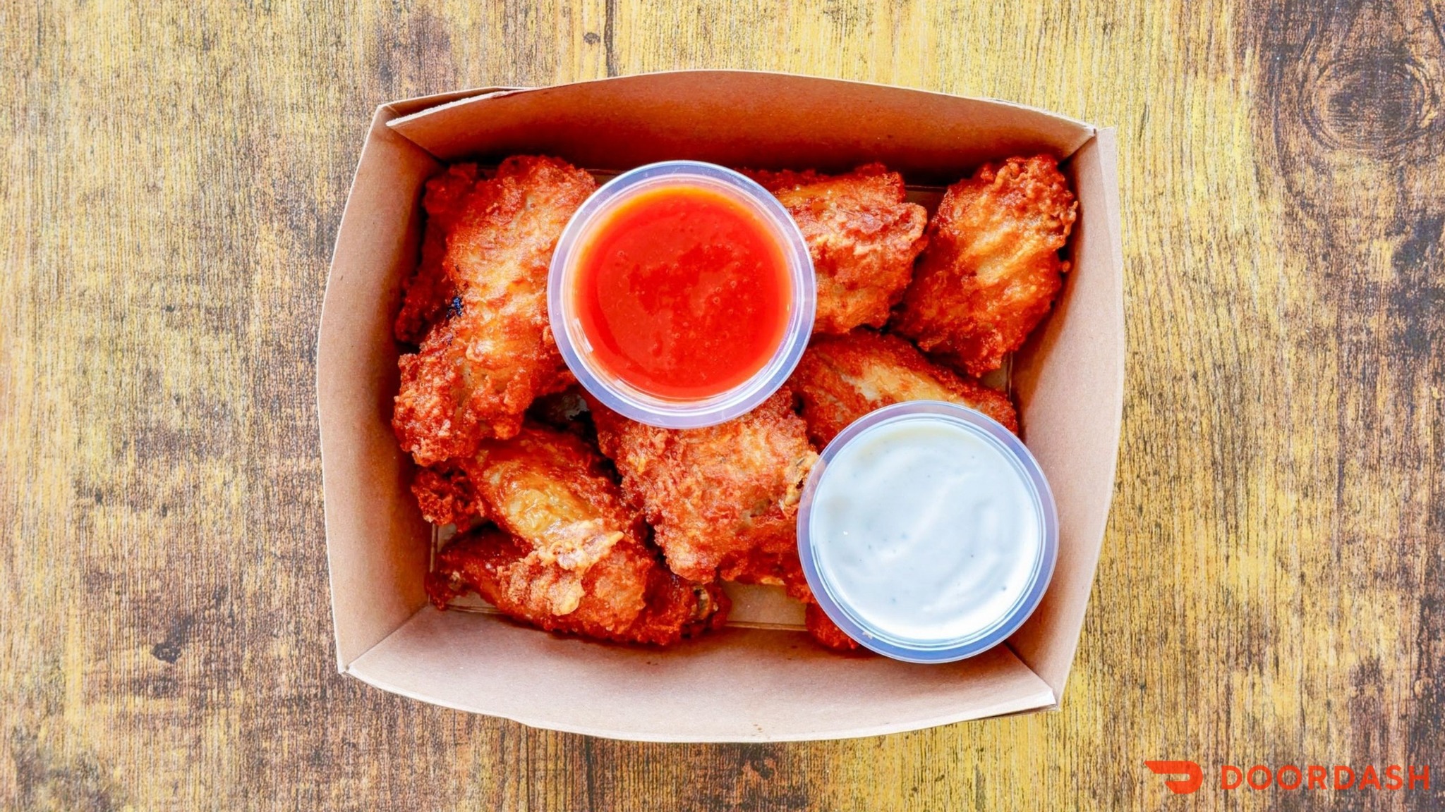 Wings with dipping sauces